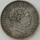 HALF CROWNS 1817  GEORGE III SMALL HEAD NVF