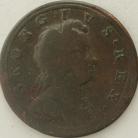 HALFPENCE 1721  GEORGE I 1 OVER 0 IN DATE F