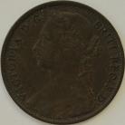 PENNIES 1875  VICTORIA WIDE DATE F82 GVF