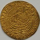 HAMMERED GOLD 1422 -1460 HENRY VI NOBLE 1ST REIGN ANNULET ISSUE ANNULET BY SWORD ARM AND IN ONE SPANDREL ON REVERSE. MM LIS. EF
