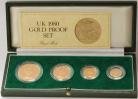 ENGLISH PROOF SETS 1980  Elizabeth II FIVE POUNDS TO HALF SOVEREIGNS (4 COINS) FDC