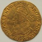 HAMMERED GOLD 1625  CHARLES I DOUBLE CROWN GROUP A CORONATION BUST TOWER MINT MM LIS RARE GVF