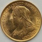 HALF SOVEREIGNS 1901  VICTORIA VEILED HEAD TINY SCRATCH BY DATE BU