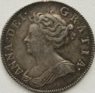 SHILLINGS 1707  ANNE 2ND BUST ROSES AND PLUMES SCARCE GVF