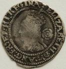 ELIZABETH I 1572  ELIZABETH I THREEPENCE 3RD ISSUE TALLER BUST EAR SHOWS MM ERMINE GF