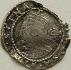 ELIZABETH I 1574  ELIZABETH I THREE FARTHINGS 3RD/4TH ISSUE WITH ROSE AND DATE MM EGLANTINE VERY SCARCE (RAGGED EDGES) NVF