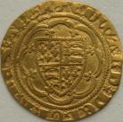 HAMMERED GOLD 1361 -1369 EDWARD III QUARTER NOBLE TREATY PERIOD LONDON DOUBLE SALTIRE STOPS MM CROSS 3 NVF