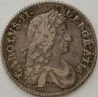 SHILLINGS 1681  CHARLES II A OVER A AND L OVER I IN CAROLVS VERY RARE NVF