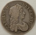 SHILLINGS 1681  CHARLES II 1 OVER 0 IN DATE VERY RARE GF/NVF
