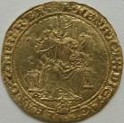 HAMMERED GOLD 1547 -1551 EDWARD VI HALF SOVEREIGN. POSTHUMOUS COINAGE. ISSUED IN THE NAME OF HENRY VIII. SOUTHWARK MINT. MM E SCARCE NVF