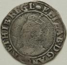 ELIZABETH I 1594 -1598 ELIZABETH I SHILLING. 6TH ISSUE. MM WOOLPACK GF