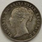 THREEPENCES SILVER 1852  VICTORIA 5 OVER 5 EXTREMELY RARE UNC T