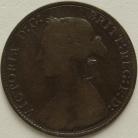 HALFPENCE 1875  VICTORIA DOT BELOW 'N' IN PENNY EXTREMELY RARE UNRECORDED VARIETY GF