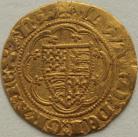 HAMMERED GOLD 1361 -1369 EDWARD III QUARTER NOBLE. TREATY PERIOD. ANNULET BEFORE EDWARD. REVERSE. LIS IN CENTRE. MM CROSS POTENT VF