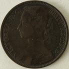 PENNIES 1875 H VICTORIA WIDE DATE F85 RARE NVF
