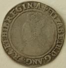 ELIZABETH I 1560 -1561 ELIZABETH I SHILLING. 2ND ISSUE. CROWNED BUST. 1A. MM CROSS AND CROSSLET. GF