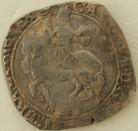 CHARLES I 1641 -1643 CHARLES I HALFCROWN. TOWER MINT. GR 4. FOURTH HORSEMAN. FORE SHORTENED HORSE. REV.OVAL GARNISHED SHIELD. MM TRIANGLE IN CIRCLE VF