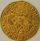 HAMMERED GOLD 1504 -1505 HENRY VII HENRY VII. ANGEL.CLASS IV. TOWER MINT. TALL THIN LETTERING. MM CROSS CROSSLET VF