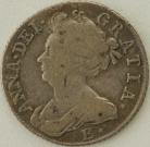 SHILLINGS 1708 E* ANNE 2ND BUST EDINBURGH STAR BELOW SCARCE GF