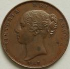 PENNIES 1847  VICTORIA DEF : FAR COLON GVF