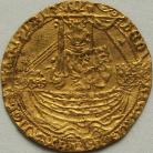 HAMMERED GOLD 1399 -1413 HENRY IV NOBLE. LIGHT COINAGE STRUCK WITH HEAVY COINAGE. OBVERSE DIE TYPE IIB. BROKEN ANNULET STOPS. MM CROSS PATTEE. EXTREMELY RARE NVF