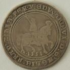 EDWARD VI 1551  EDWARD VI HALFCROWN. 3RD COINAGE. FINE SILVER ISSUE. WALKING HORSE. WITH PLUME. MM Y F/GF