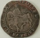 CHARLES I 1633 -1634 CHARLES I HALFCROWN. TOWER MINT. TYPE 2C. OVAL SHIELD. CR AT SIDES. MM PORTCULLIS GF/NVF
