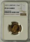 SOVEREIGNS 1937  GEORGE VI GEORGE VI. PROOF. NGC SLABBED. CAMEO PF65