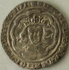 EDWARD III 1351 -1361 EDWARD III GROAT. 4TH COINAGE. PRE-TREATY PERIOD. SERIES C. LONDON MINT. MM CROSS 1. VF