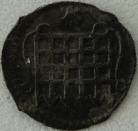 ELIZABETH I 1584 -1586 ELIZABETH I HALF PENNY. 6TH ISSUE. PORTCULLIS ON OBVERSE. CROSS AND PELLETS ON REVERSE. MM ESCALLOP GVF