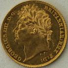 HALF SOVEREIGNS 1824  GEORGE IV GEORGE IV LAUREATE HEAD UNC LUS