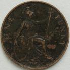 PENNIES 1895  VICTORIA 2MM GAP. EXTREMELY RARE. STAINS VF