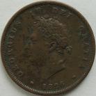 PENNIES 1826  GEORGE IV PLAIN LINE ON SALTIRE GF