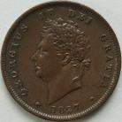 PENNIES 1827  GEORGE IV EXTREMELY RARE NVF
