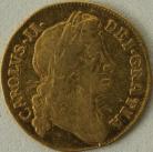 HALF GUINEAS 1679  CHARLES II CHARLES II. 2ND BUST. GF