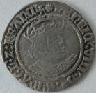 HENRY VIII 1526 -1544 HENRY VIII GROAT. 2ND COINAGE. LAKER BUST D. LARGE FACE WITH ROMAN NOSE. MM ROSE. SCARCE MINT MARK NVF