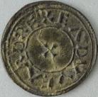 KINGS OF WESSEX 899 -924 EDWARD THE ELDER PENNY. TWO LINE TYPE. WINCHESTER DIES. MONEYER RIHARD. REVERSE. ROW OF THREE CROSSES DIVIDING RIHA/RD MO. TREFOIL OF PELLETS ABOVE AND BELOW. GVF