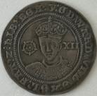 EDWARD VI 1551  EDWARD VI SHILLING. 3RD PERIOD. FINE SILVER. MM Y. FAINT CREASE. GVF