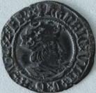 HENRY VIII 1526 -1532 HENRY VIII HALFGROAT. 2ND COINAGE. CANTERBURY. ARCHBISHOP WARHAM. WA BY SHIELD. MM CROSS PATONCE. NICE PORTRAIT. GVF