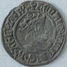 HENRY VIII 1526 -1532 HENRY VIII HALFGROAT. 2ND COINAGE. CANTERBURY. ARCHBISHOP WARHAM. WA BY SHIELD. MM CROSS PATONCE. NVF