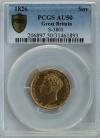SOVEREIGNS 1826  GEORGE IV GEORGE IV PCGS SLABBED AU50