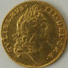 HALF GUINEAS 1695  WILLIAM III WILLIAM III. LAUREATE. BUST. EARLY HARP. SCARCE.WEAK IN CENTRE OF REVERSE S3466 NEF