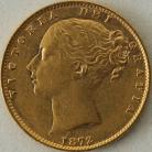 SOVEREIGNS 1872  VICTORIA LONDON SHIELD DIE NUMBER 63 NEF