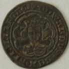 EDWARD III 1351 -1377 EDWARD III HALF GROAT. 4TH COINAGE. SERIES E. PRE-TREATY PERIOD. YORK MINT. MM CROSS 3 GVF