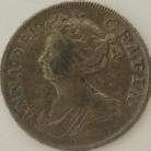 HALF CROWNS 1710  ANNE ROSES AND PLUMES A's FOR V's ON EDGE VERY SCARCE ESC581A TINY FLAW ON OBVERSE VF