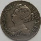 SHILLINGS 1708  ANNE 3RD BUST PLUMES VERY SCARCE GF/NVF