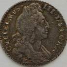 SIXPENCES 1697 E WILLIAM III EXETER 1ST BUST SMALL CROWNS ORD + HARP ESC 1560 ADJUSTMENT MARKS ON REVERSE NVF