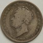 SHILLINGS 1825  GEORGE IV 2ND HEAD 3RD REVERSE ROM I IN DATE RARE F