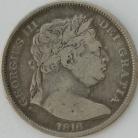 HALF CROWNS 1816  GEORGE III LARGE HEAD  SCRATCHES NVF