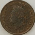 PENNIES 1827  GEORGE IV EXTREMELY RARE USUAL WATER WORN STAINS  NF/FAIR 